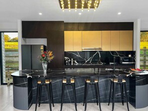 Microwave, dishwasher, coffee/tea maker