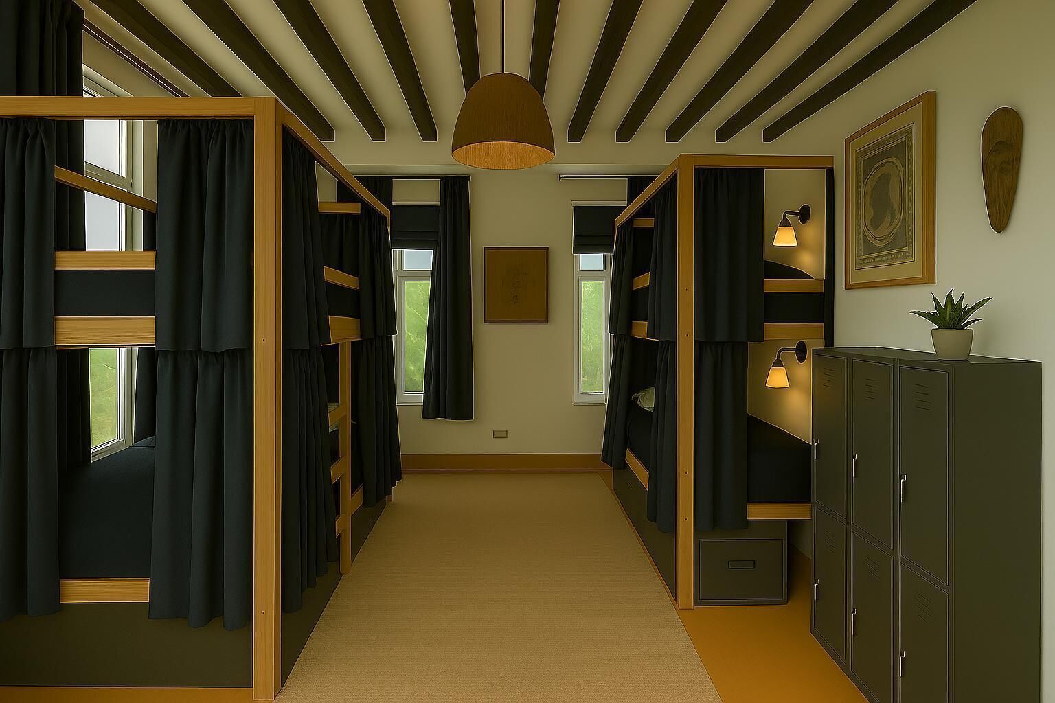 Economy Room, Mixed Dorm, Ocean View | Desk, laptop workspace, free WiFi