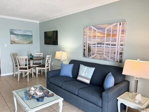 Signature Condo, 1 Bedroom, Balcony, Ocean View | Living room | 40-inch Smart TV with digital channels