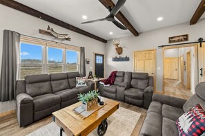 TV, fireplace, video games