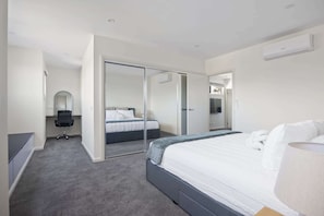 4 bedrooms, desk, iron/ironing board, travel cot