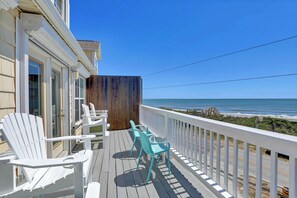 Terrace/patio - New listing Discount! Oceanfront | Private Beach Access (Sneads Ferry)