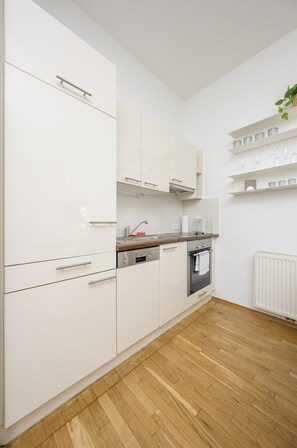 Fridge, oven, stovetop, dishwasher