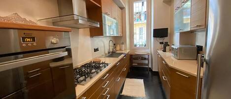 Kühlschrank, Mikrowelle, Herdplatte, Geschirrspüler