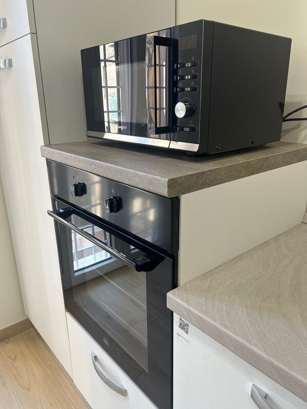 Fridge, microwave, stovetop, dishwasher