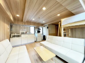Family Apartment, Non Smoking, Kitchen | Blackout drapes, soundproofing, iron/ironing board, free WiFi