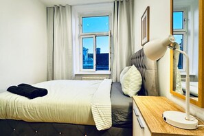 1 bedroom, iron/ironing board, bed sheets