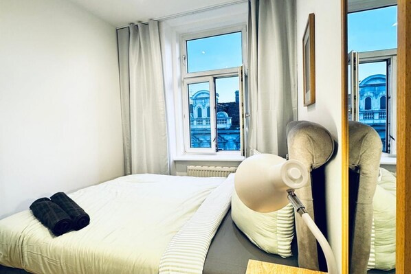 1 bedroom, iron/ironing board, bed sheets