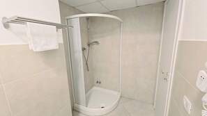 Classic Double or Twin Room, Beach View | Bathroom | Shower, hair dryer, towels, soap