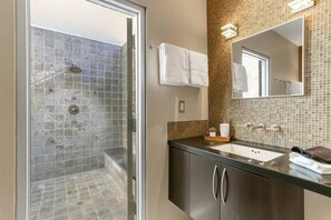 Shower, hair dryer, shampoo - The Rose House (Palm Springs)