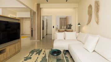 Apartment, 2 Bedrooms, Balcony, Sea View | Blackout drapes, soundproofing, iron/ironing board, free WiFi