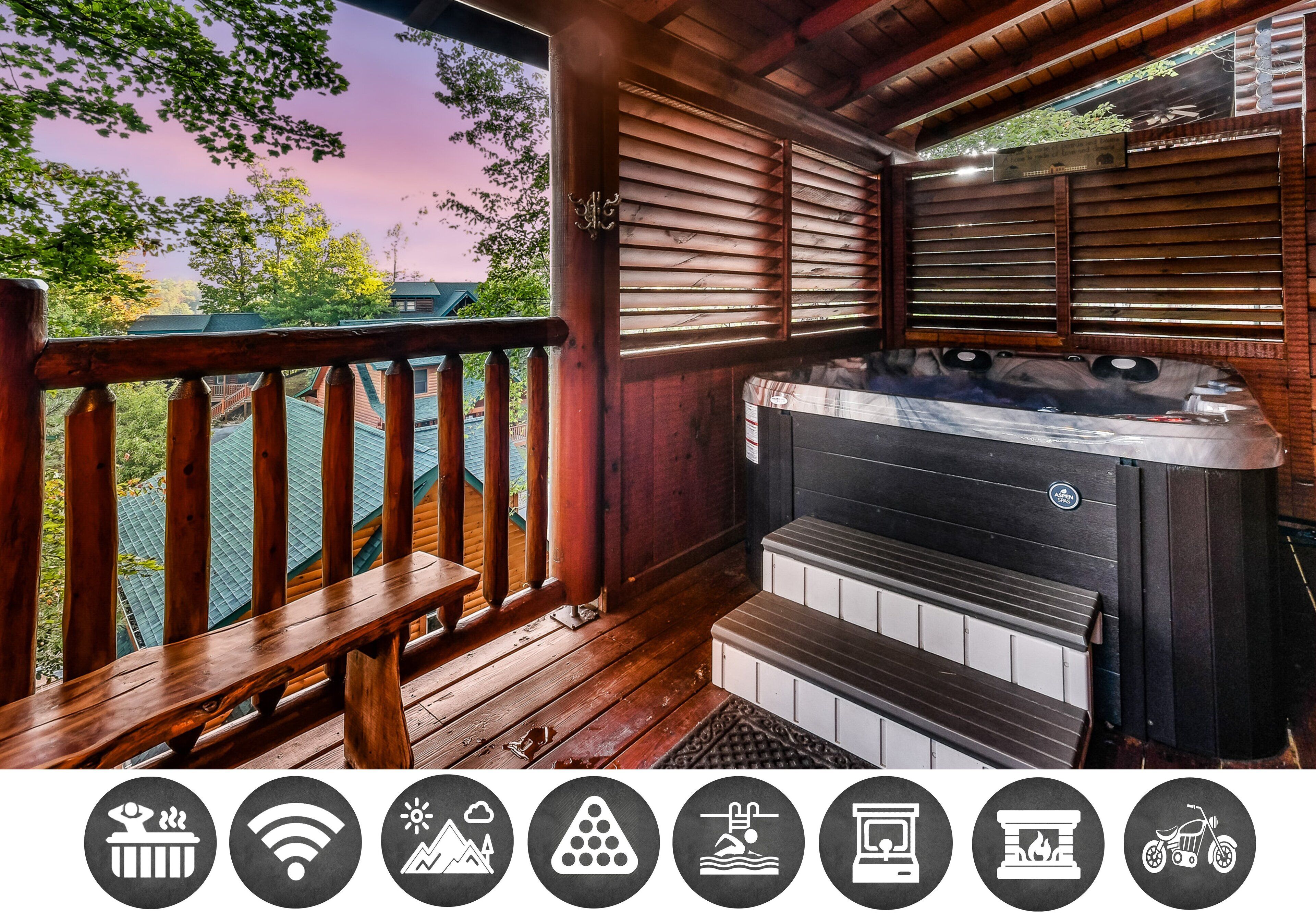 Cabin, 2 Bedrooms | Outdoor spa tub