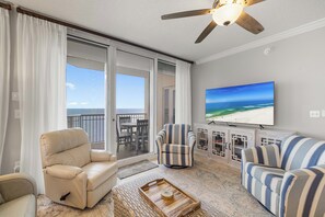 TV, fireplace - The Beach Club 1801A by Liquid Life (Gulf Shores)