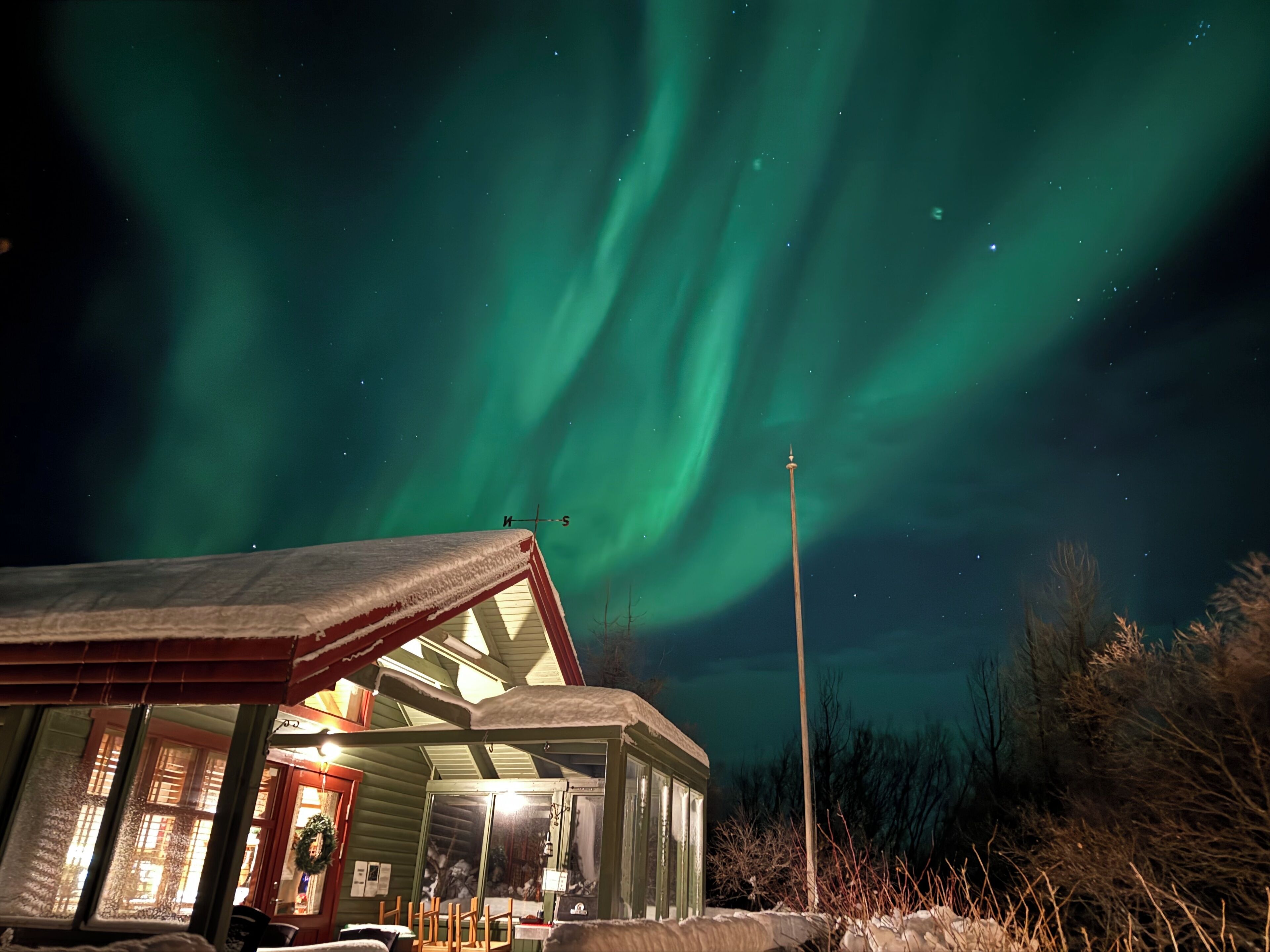 Sometimes it is possible to see the northern lights during wintertime.