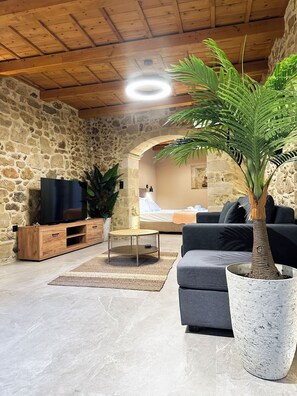 Argiro Retreat | One-Bedroom Traditional Apartment with Terrace | 起居区