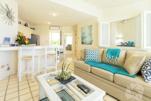 Apartment, Ocean View | Living area | 32-inch Smart TV with digital channels, streaming services - Terrasol Oceanview Condo with Patio (Cabo San Lucas)