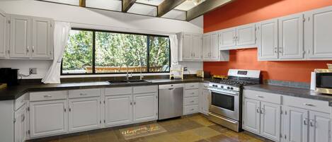 Microwave, oven, stovetop, dishwasher