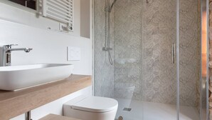 Hair dryer, soap, toilet paper