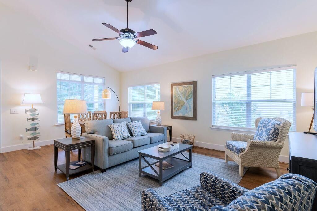 House, Multiple Beds, Patio, Garden View (Calypso Cottage) | Living area | 42-inch flat-screen TV with digital channels