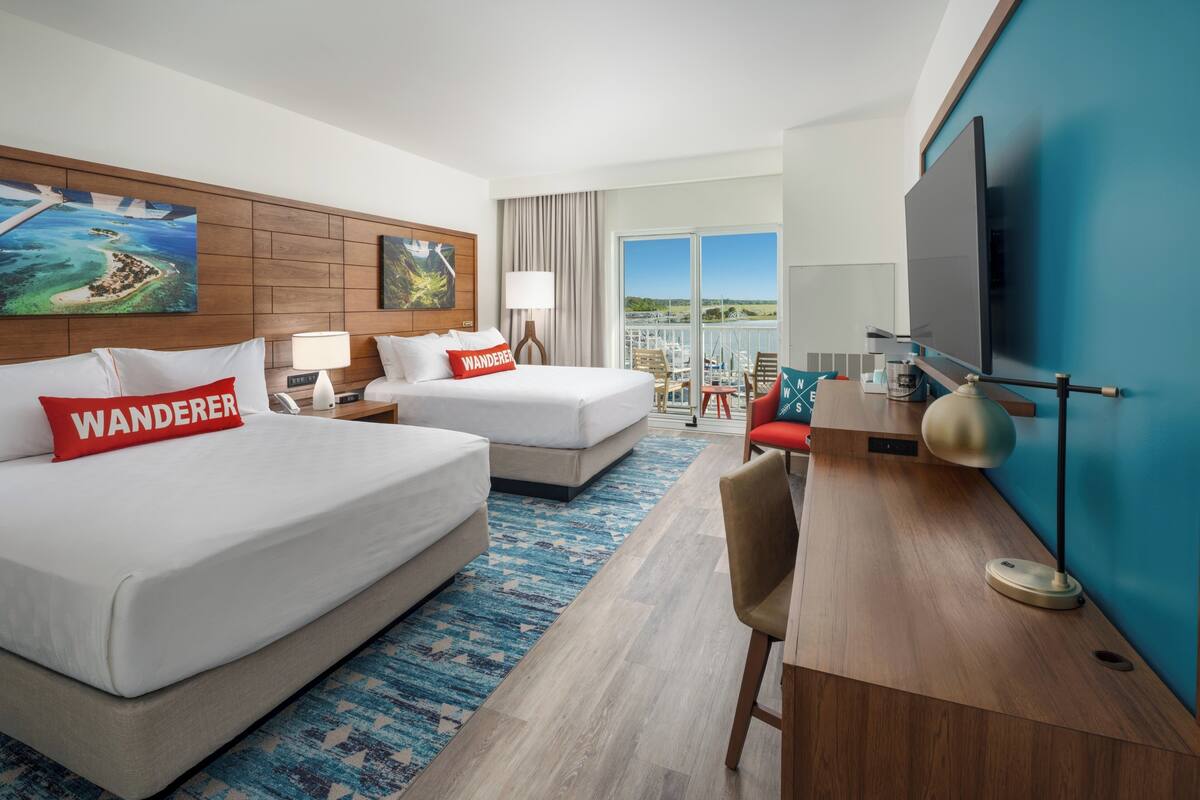 Premium Room, 2 Queen Beds (Balcony) | In-room safe, desk, laptop workspace, iron/ironing board