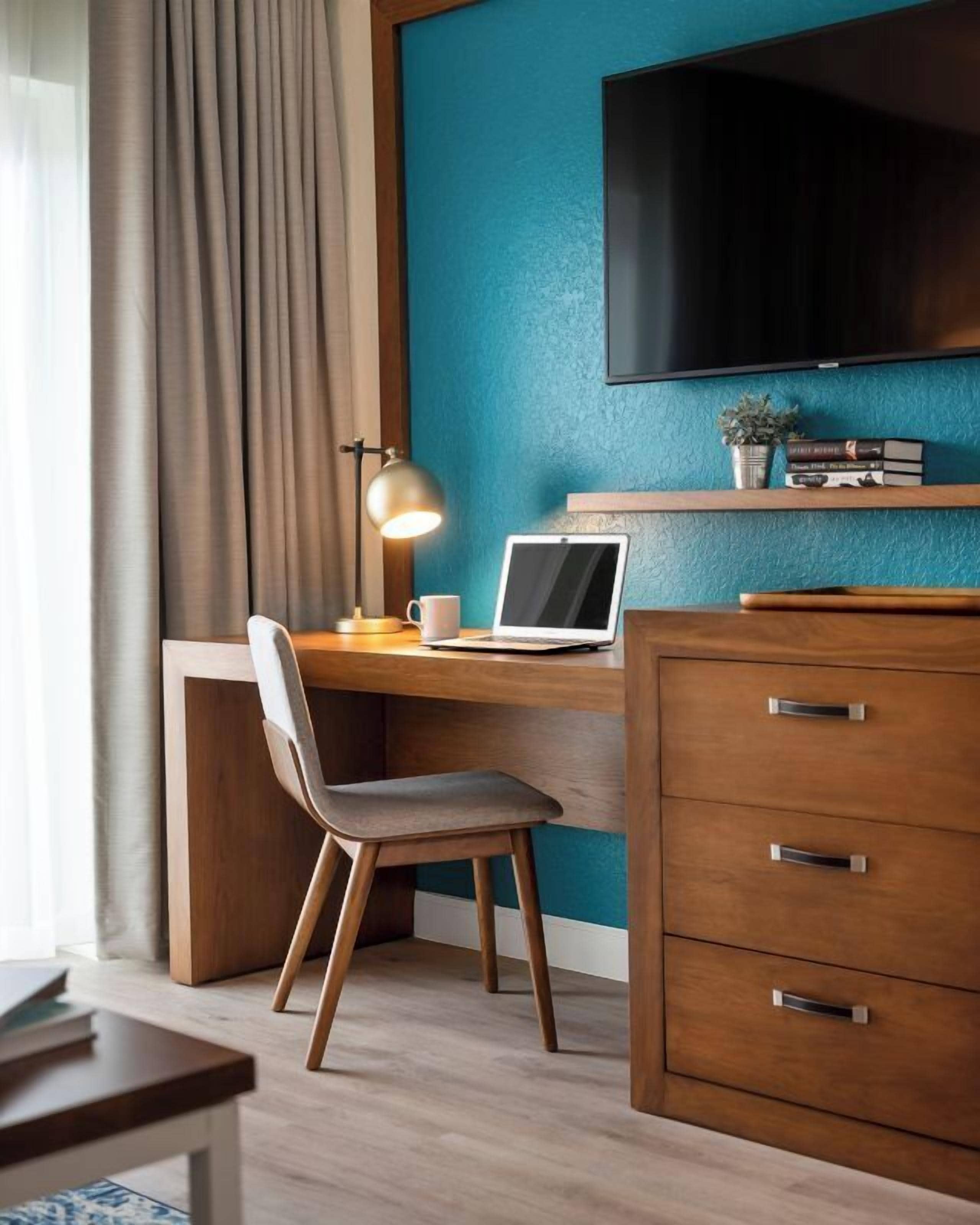 In-room safe, desk, laptop workspace, iron/ironing board