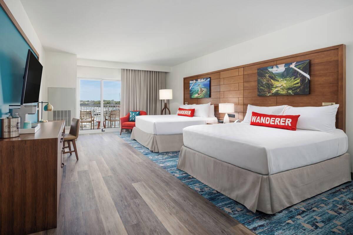 Premium Room, 2 Queen Beds, Mobility Accessible (Balcony) | In-room safe, desk, laptop workspace, iron/ironing board