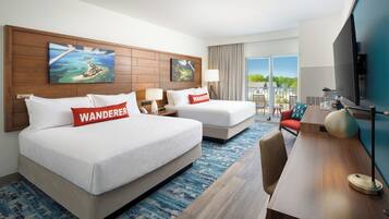 Standard Room, 2 Queen Beds (Balcony) | In-room safe, desk, laptop workspace, iron/ironing board