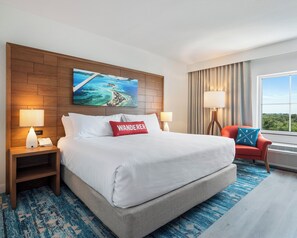 In-room safe, desk, laptop workspace, iron/ironing board - Compass Hotel Beaufort by Margaritaville (Beaufort)