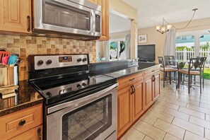 Stovetop, coffee/tea maker, toaster, paper towels