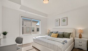 2 bedrooms, desk, iron/ironing board, travel cot