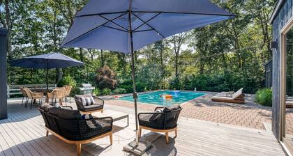 Chic Southampton Getaway with Heated Pool & Seamless Indoor-Outdoor Living