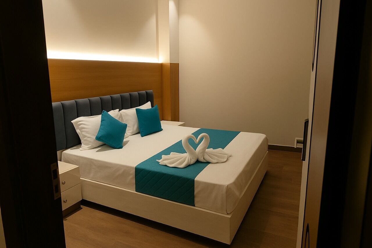 Deluxe dubbelrum | Egyptiska bomullslakan, sängtillbehör av högsta kvalitet och duntäcken