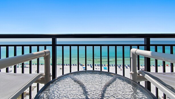 A balcony with a view of a beach. - Sundestin 1103 (Destin)