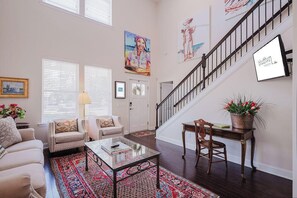 House, Multiple Beds, Kitchen, Garden View (Mary Margaret Cottage) | Living area | 42-inch flat-screen TV with digital channels