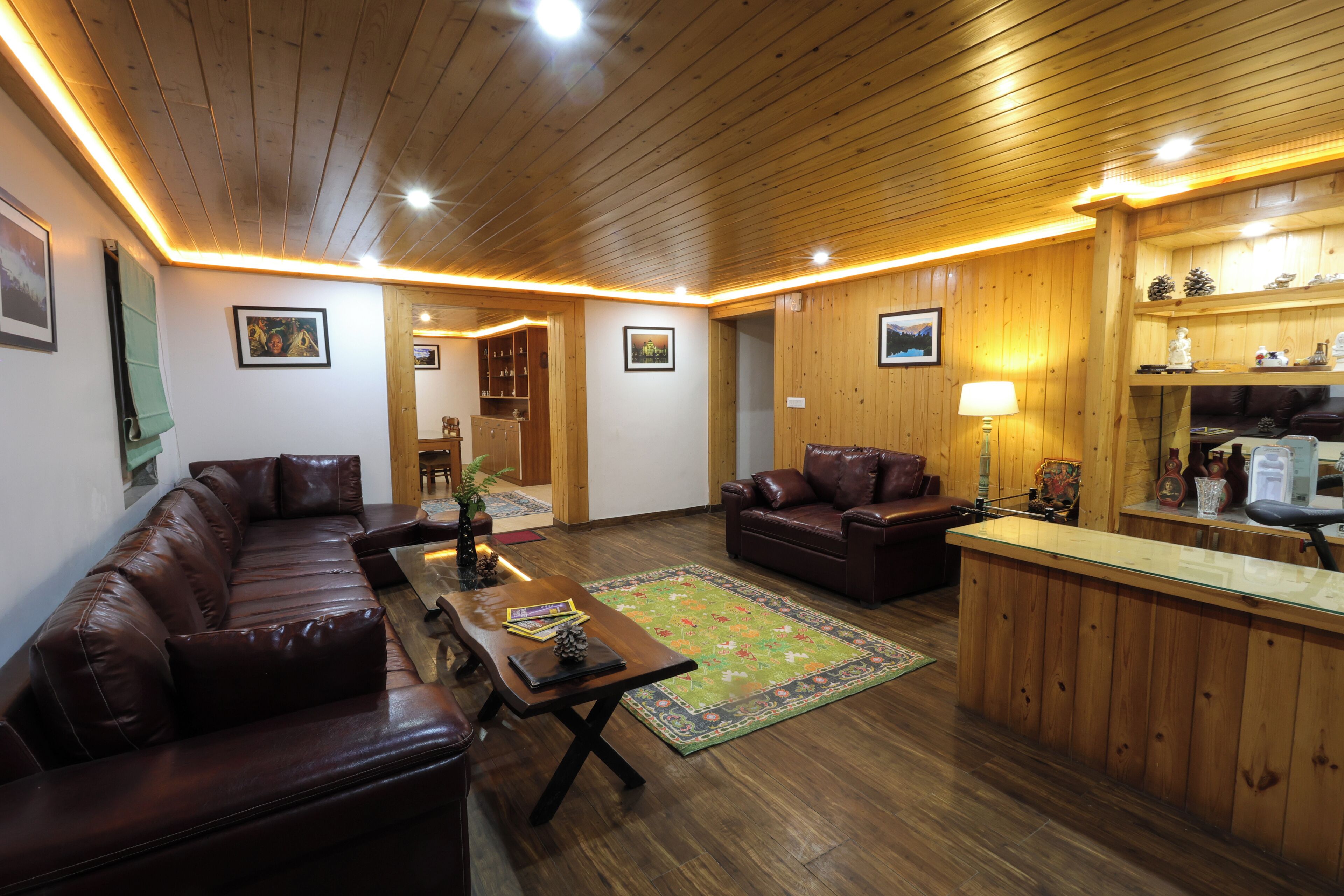 3BHK Chalet | Living area | 55-inch TV with cable channels