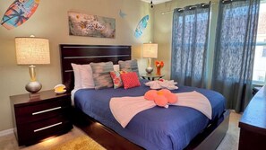 4 bedrooms, iron/ironing board, travel crib, WiFi