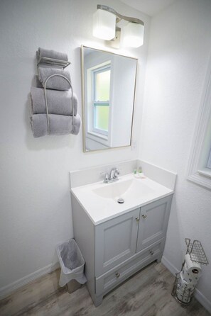 Hair dryer, towels