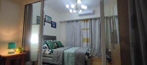 1 bedroom, iron/ironing board, bed sheets
