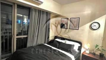 1 bedroom, iron/ironing board, internet, bed sheets