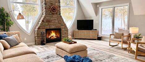 TV connectée, cheminée