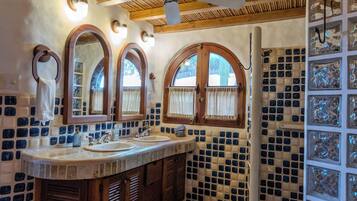 Ducha, jabón, shampoo, papel higiénico