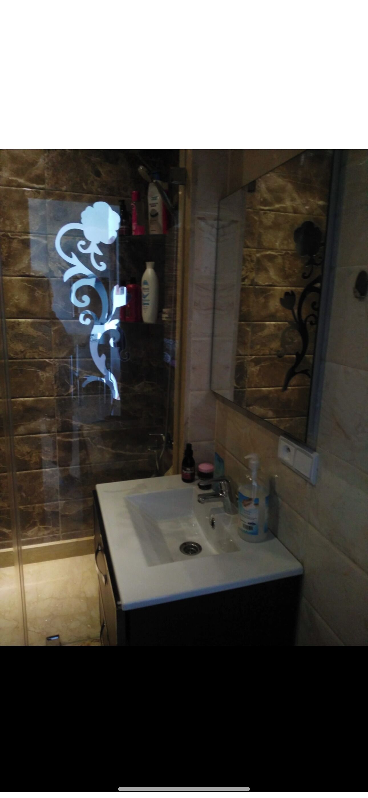Shower, jetted tub, hair dryer, bidet