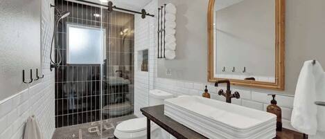 Shower, hair dryer