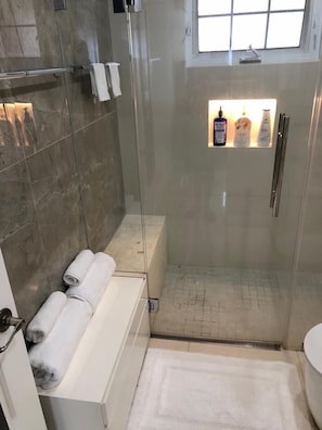 Towels, soap, toilet paper