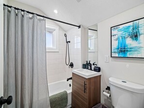 Hair dryer, towels