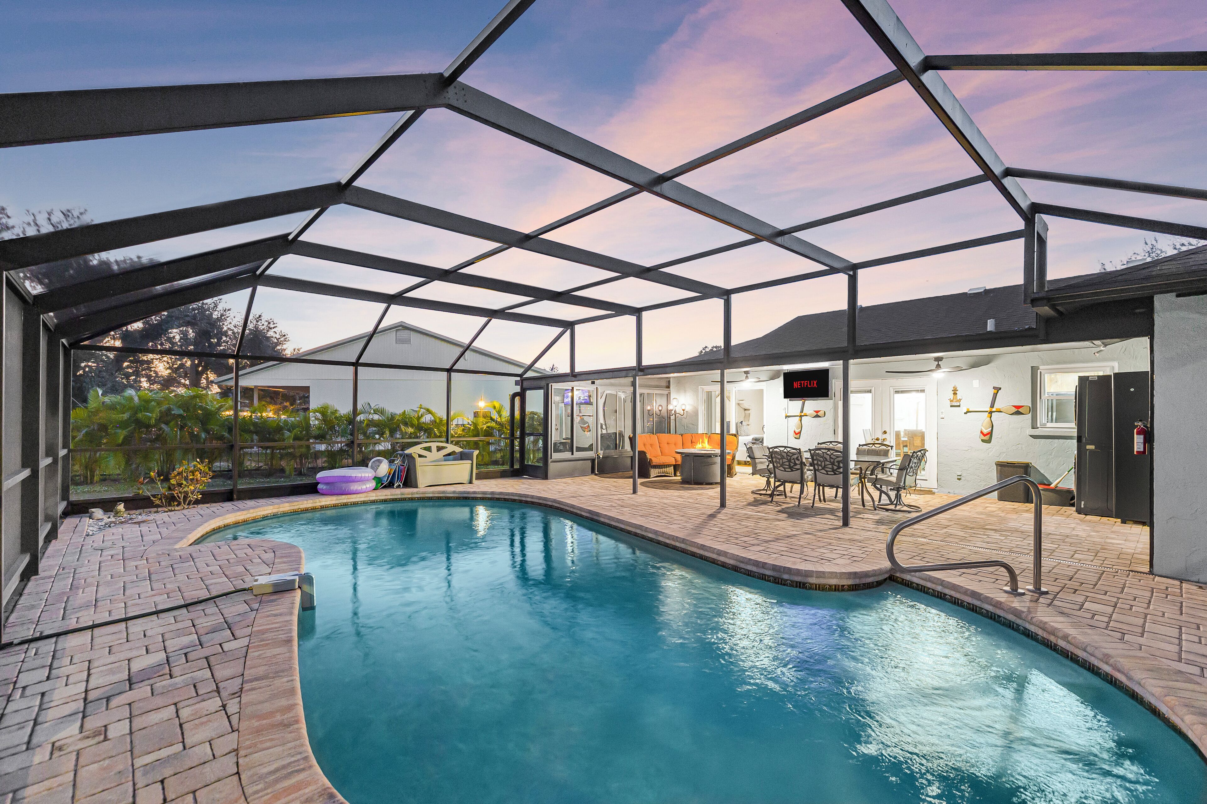 Piscine extérieure, piscine chauffée