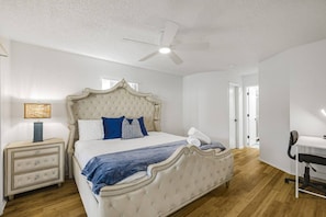 Desk, iron/ironing board, travel crib, WiFi (free)