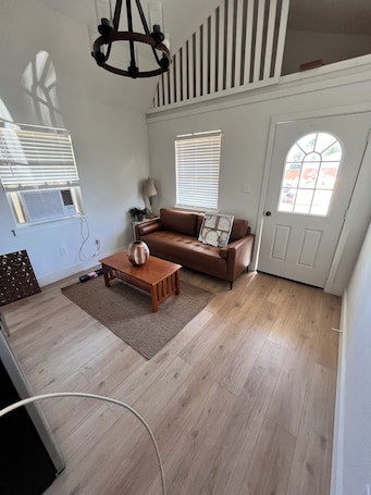 Living area. Cozy cabin in nice Wylie with AC