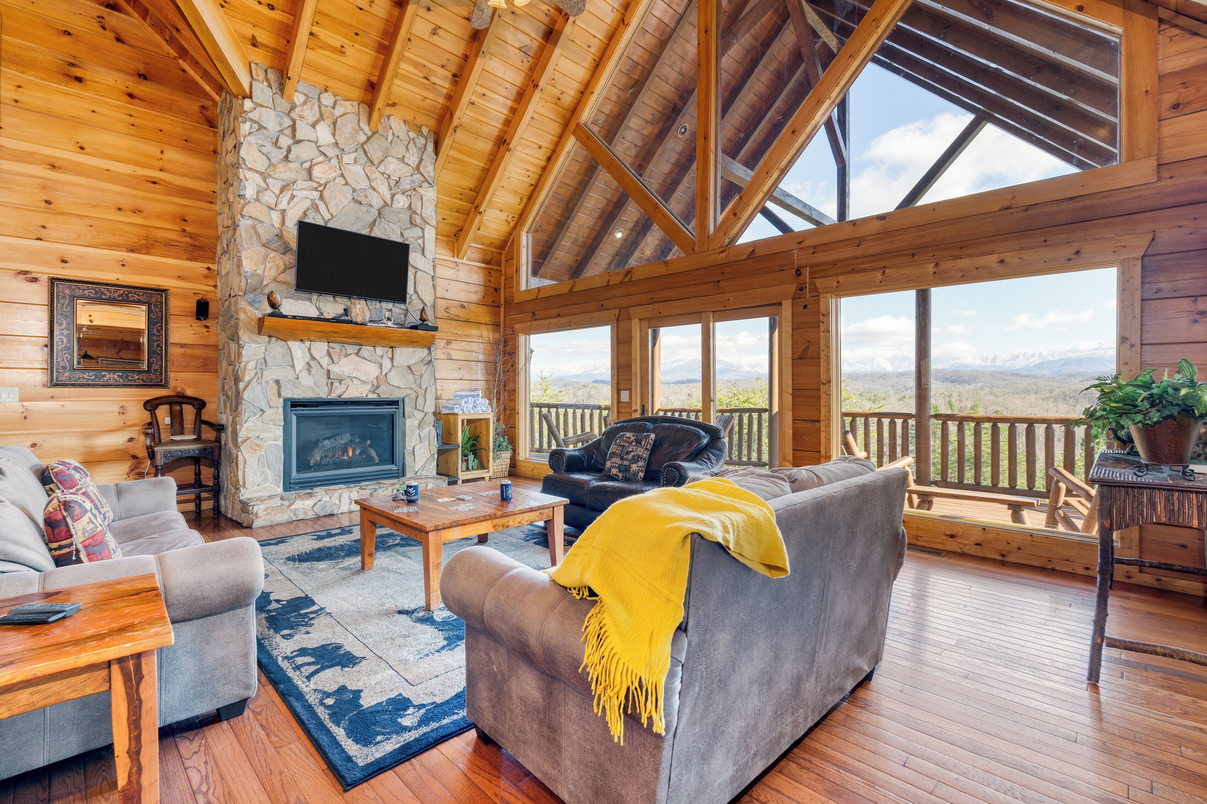 Smart TV, fireplace, video games