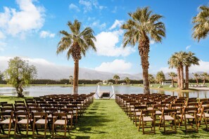 Outdoor banquet area